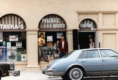Tasha's Music City in the 1980s. Mike Millsap (far left) with Gary  Rachac (middle).