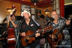 Shawn Rohlf & the Buskers at the Ould Sod: Jef, Shawn, T. Bone Larson, Joey Harris. Photo by Dennis Andersen.